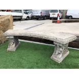 DECORATIVE GARDEN BENCH ON PLINTHS H X 47 W X 160CM