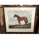 JULIET MCWEOD A SIGNED EQUINE PRINT OF RACE HORSE BRIGADIER GERARD