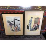 TWO OLD JAPENESE SIGNED ******* ONE BY HARUNOBU