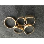 5 X 9CT GOLD RINGS 15.2G