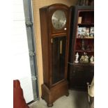 GERMAN OAK CASE DECO GRANDFATHER CLOCK