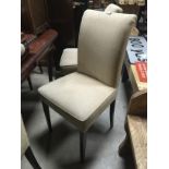 SET OF 8 HIGHBACK DINING CHAIRS (CREAM UPHOLSTERY)