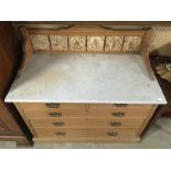 MARBLE TOP TILE BACK AND WASH STAND
