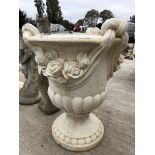 LARGE URN WITH FLORAL ROSE DESIGN