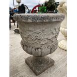 ROSE PLANTER GARDEN URN ON PLINTH