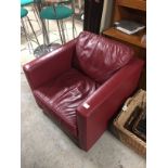 PAIR OF RED LEATHER CHAIRS