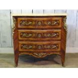 Louis Style Fine Quality Marble Top Inlayed Chest of Drawers