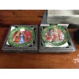 PAIR OF LIMITED EDITION D'ARCEAU LIMOGES DECORATIVE TRANSFER PRINTED PLATES WITH CERTIFICATE AND