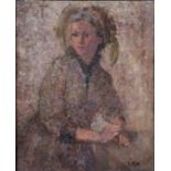 WALTER RICHARD SICKERT, 1860 - 1942, OIL ON CANVAS Portrait of a lady wearing lilac period clothing,