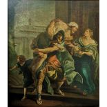 FOLLOWER OF PIETRO TESTA, ITALIAN, 1611 - 1650, AN 18TH CENTURY OIL ON CANVAS Aeneas fleeing the