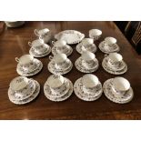 ROYAL ALBERT, LORRAINE PATTERN, A THIRTY-NINE PIECE TEA SET. Condition: good