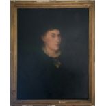 AN 18TH/19TH CENTURY CONTINENTAL OIL ON PANEL Portrait of a lady wearing a black dress with a