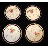 A VICTORIAN PORCELAIN COMPORT SET Comprising three tazza plates and ten plates, each having
