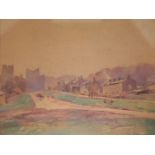 FREDERICK LAWSON, 1888 - 1968, WATERCOLOURS Landscape, Yorkshire street scene, signed lower right