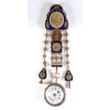 A CASED 18TH CENTURY FRENCH 18CT GOLD, DIAMOND, SEED PEARL AND GUILLOCHÈ ENAMEL POCKET WATCH AND