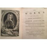 JOSEPH ADDISON, 'THE LIFE AND WORKS OF JOSEPH ADDISON ESQ', FOUR LEATHER BOUND VOLUMES Printed by