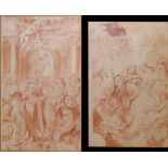 ATTRIBUTED TO DOMENICO ZAMPIERI (A.K.A. DOMENICHINO), ITALY, 1581 - 1641, TWO 17TH CENTURY RED CHALK