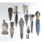 A COLLECTION OF SIX EARLY 20TH CENTURY SILVER BOOKMARKS Various forms including a hand with raised