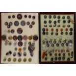 A COLLECTION OF VICTORIAN AGATE BUTTONS Of spherical shape, including tiger's eye, blue John and