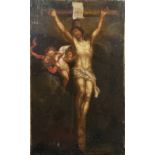 CIRCLE OF SIR ANTHONY VAN DYCK, FLEMISH, 1599 - 1641, OIL ON CANVAS Christ on the cross, bearing old