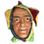 ROYAL DOULTON, A VINTAGE PORCELAIN FACE MASK Modelled as 'The Jester' and bearing design number '