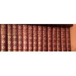 'THE WORKS OF ISRAEL ZANGWILL', FOURTEEN HALF RED LEATHER AND GILT VOLS.