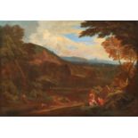CIRCLE OF NICOLAS POUSSIN, FRENCH, 1594 - 1665, A LARGE OIL ON CANVAS Mountain landscape, Polyphemus
