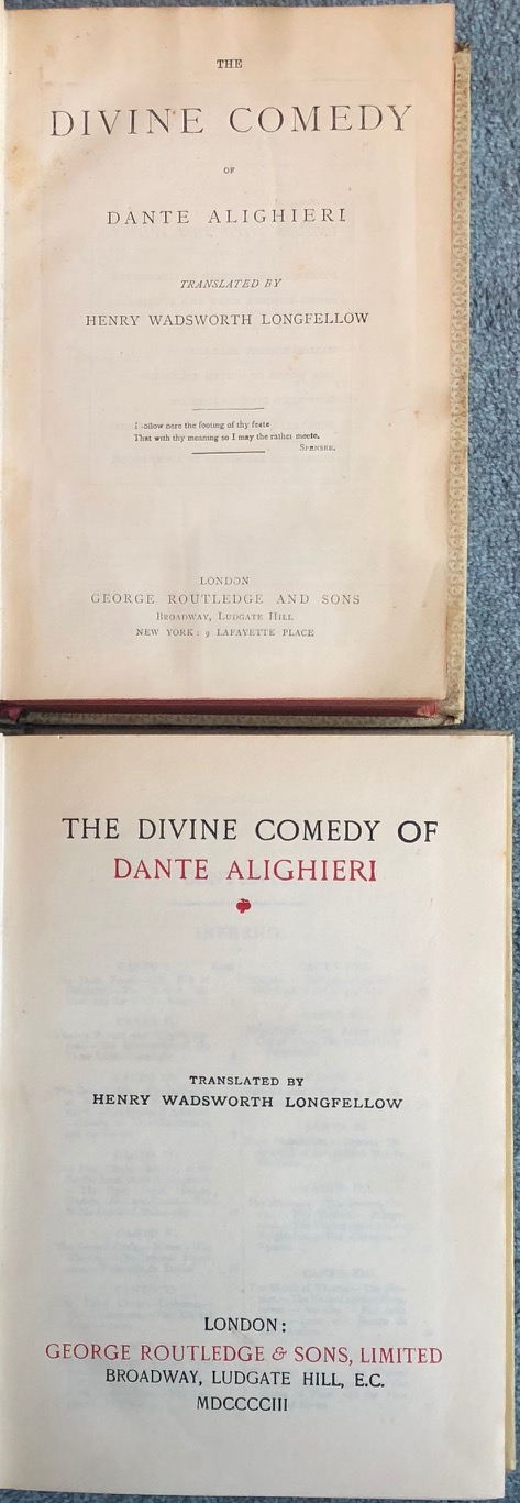DANTE, 'DEVINE COMEDY', TWO FINE BINDINGS And 'A Vision of Dante'. - Image 4 of 4