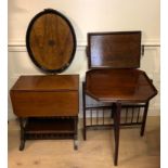 A MIXED LOT OF 19TH CENTURY FURNITURE To include a mahogany Sutherland table, a folding tray table