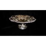 MAPPIN WEBB, AN EARLY EDWARDIAN SILVER TAZZA Having a gadrooned border with shell motifs, pierced