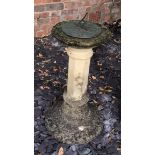 A BRONZE SUNDIAL On a Gothic style reconstituted base.