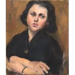 AN EARLY 20TH CENTURY BRITISH SCHOOL OIL ON CANVAS Portrait of young woman, unframed. (51cm x 62cm)