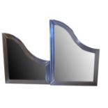 A COLLECTION OF THREE 20TH CENTURY MIRRORS Two with shaped chrome effect metal frames and one of Art