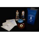 ASHMOR, TWO 20TH CENTURY PORCELAIN LIMITED EDITION FIGURES Titled' Royal Air Force Fighter Pilot