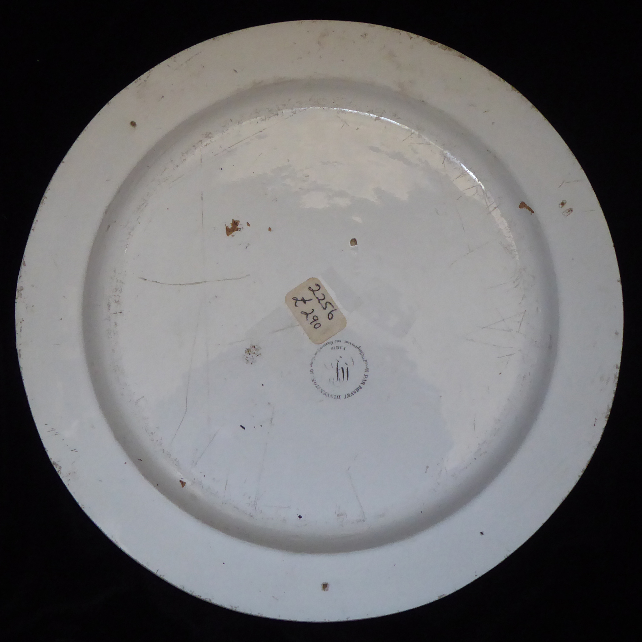 A FRENCH CREAMWARE PLATE Printed in black with a central circular panel enclosing Masonic symbols - Image 3 of 4