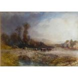 JOHN KEELE, R.B.S.A.,1849 - 1930, WATERCOLOUR Landscape, titled 'A Gleaming Day in the Dysnni Dale',