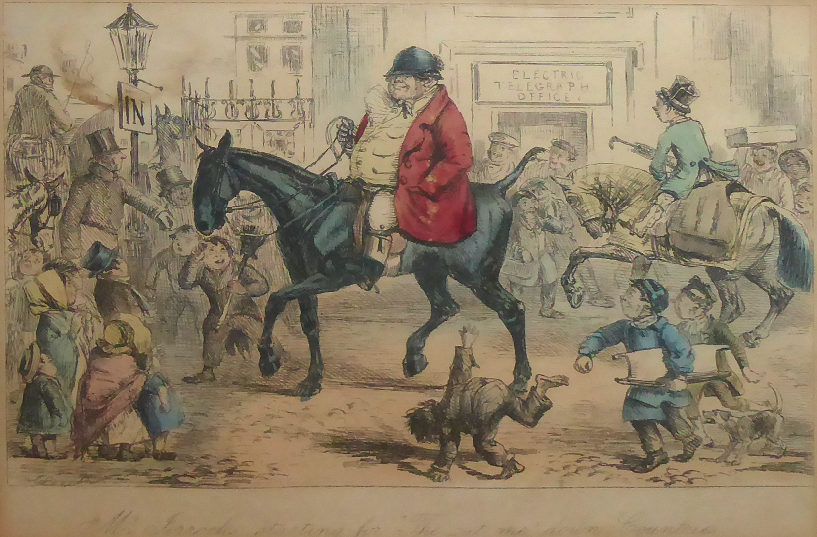 JOHN LEECH, A SET OF EIGHT VICTORIAN HAND COLOURED SPORTING ENGRAVINGS AND CARICATURES OF FOX - Image 4 of 9