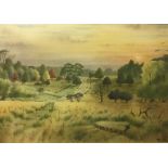 NORMAN TWYMAN, 'RICHMOND PARK AT PETERSHAM', A 20TH CENTURY GOUACHE Signed lower right, framed and