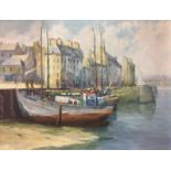 H.T. KING, A 20TH CENTURY OIL ON BOARD Coastal scene, St. Ives, signed lower right 'H.T. King' and