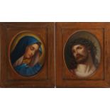 AFTER GUIDO RENI, A PAIR OF 19TH CENTURY PORTRAIT MINIATURES ON PORCELAIN PLAQUES The head of Christ