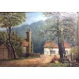 A 19TH CENTURY OIL ON CANVAS Landscape, figure resting by a tree, signed lower left 'Bibby' and