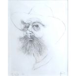 AUGUSTUS JOHN, O.M., R.A., WELSH, 1878 - 1961, A LIMITED EDITION (6/50) SELF PORTRAIT ETCHING Signed