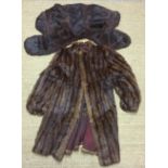 JULIET, A VINTAGE LADIES' FUR COAT Together with a Winifur shawl.