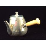 AN EDWARDIAN SCOTTISH SILVER CHOCOLATE POT Plain cylindrical form with ivory handle, hallmarked