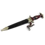 A GERMAN THIRD REICH PERIOD NSKK DAGGER WITH LEATHER HANGER Abrasions to scabbard with some