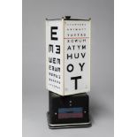 AN EARLY 20TH CENTURY OPTICIANS EYE TEST LIGHT BOX.