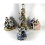 MEISSEN, A 19TH CENTURY PORCELAIN GROUP Modelled as a courting couple and a young boy, together with
