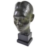 AN EARLY/MID 20TH CENTURY STUDIO BRONZE PORTRAIT BUST On display stand.