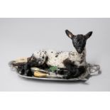 'DINNER', A 21ST CENTURY TAXIDERMY LAMB ART PIECE BY RUSSELL OXLEY. Taxidermy competition winner. (h