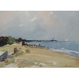 EDWARD WESSON, 1910 - 1980, WATERCOLOUR Landscape, titled 'Road to Selsey', signed lower right and